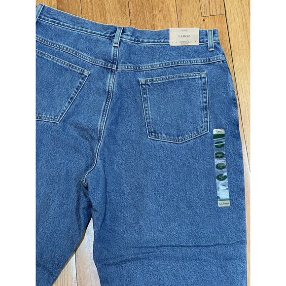 LL Bean Womens Jeans Fleece Lined Size 20 Petite Original Fit Relaxed Blue NEW - Picture 13 of 16